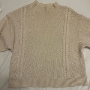 Cashmere Cream Mock Neck Sweater